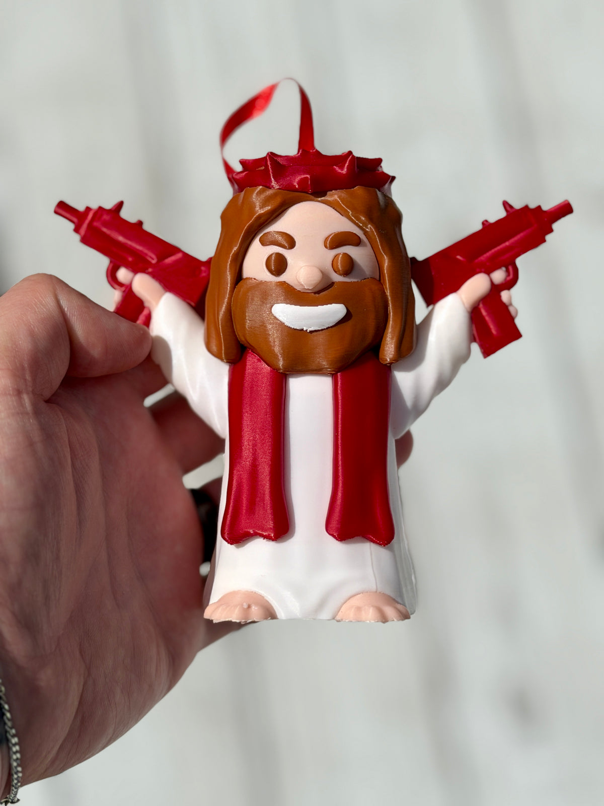 Uzi Jesus 3D Print Christmas Tree Ornament