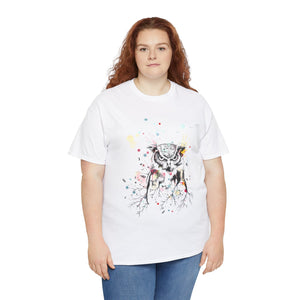 Owl Watercolor Unisex Heavy Cotton Tee