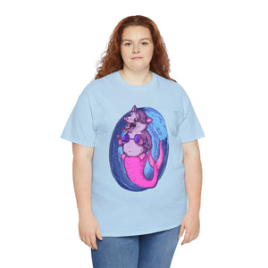 Mermaid Opossum Unisex Heavy Cotton Tee