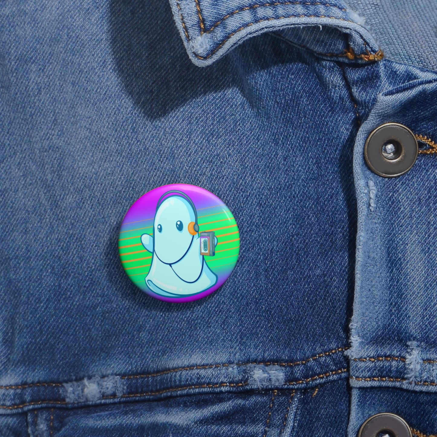 80s Ghost Pin Buttons