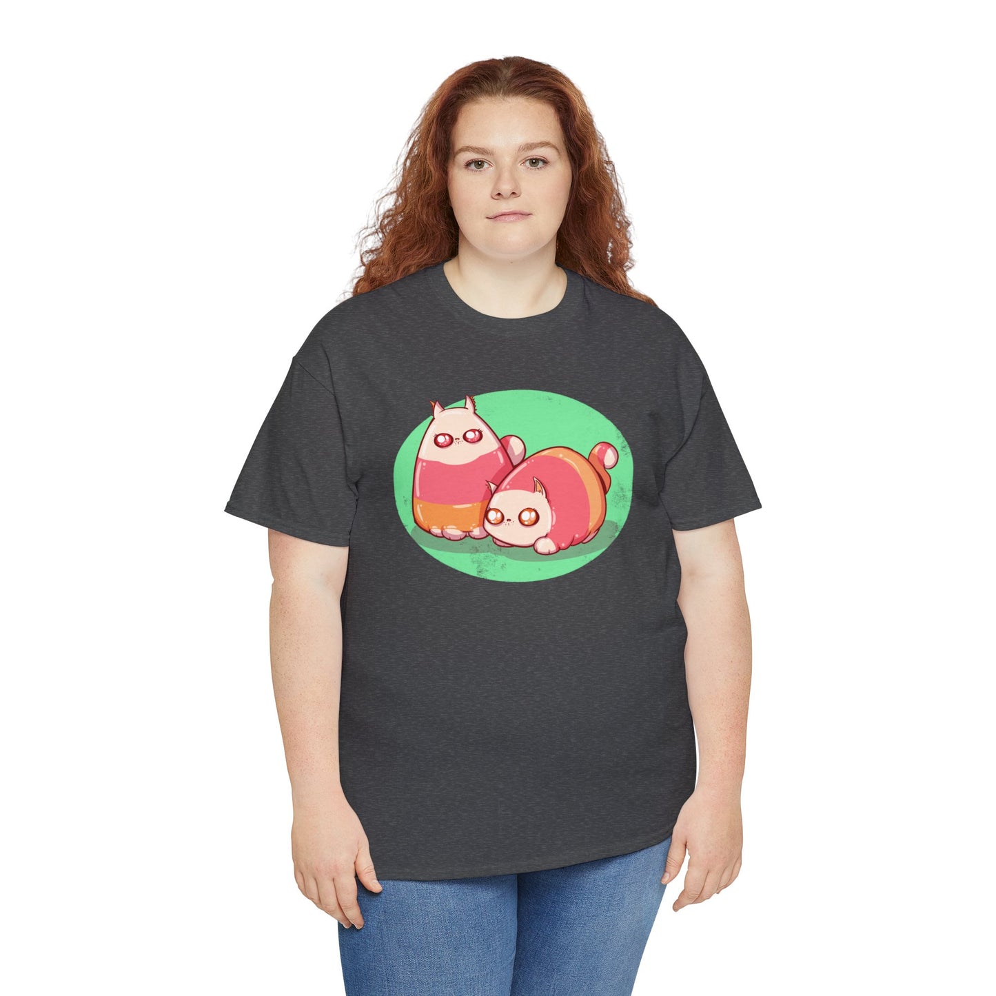 Candy Corn Cats Unisex Heavy Cotton Tee
