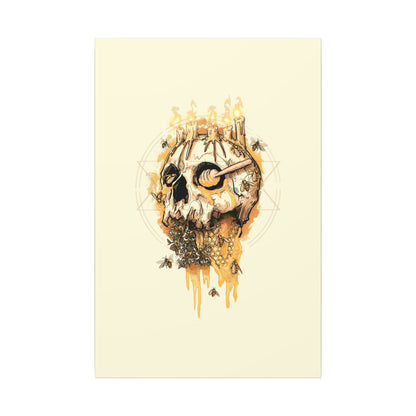 Elemental Skull Honeycore Matte Canvas Stretched