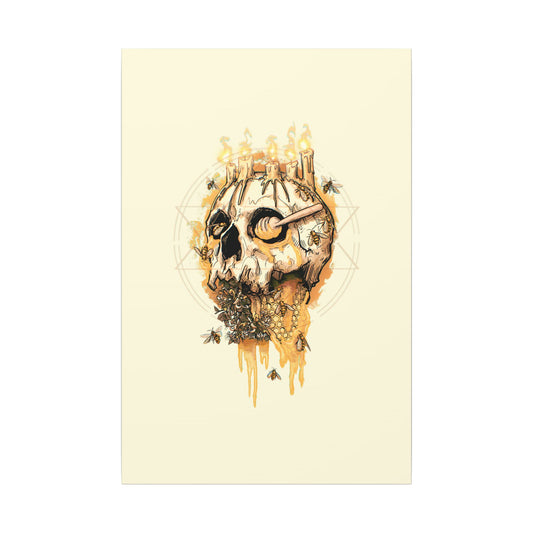 Elemental Skull Honeycore Matte Canvas Stretched