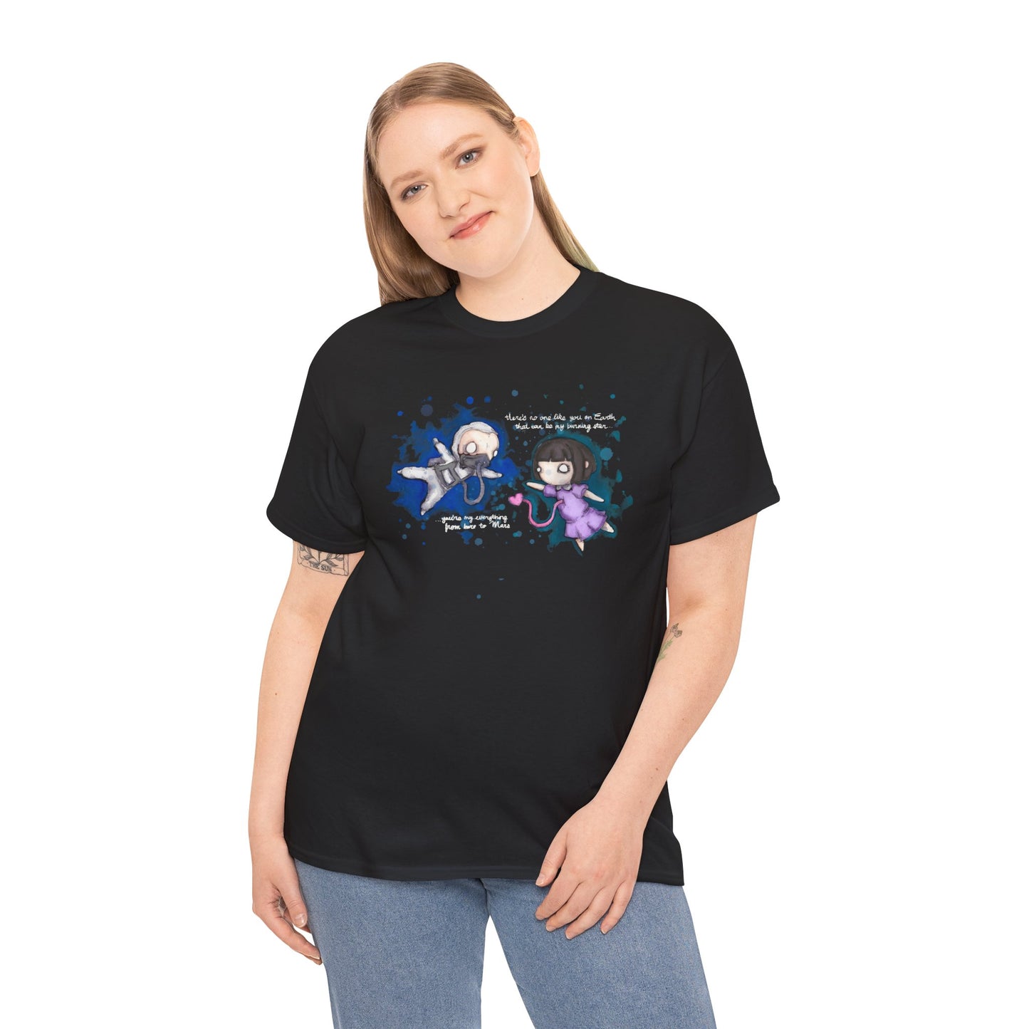 From Here To Mars (White Text) Unisex Heavy Cotton Tee