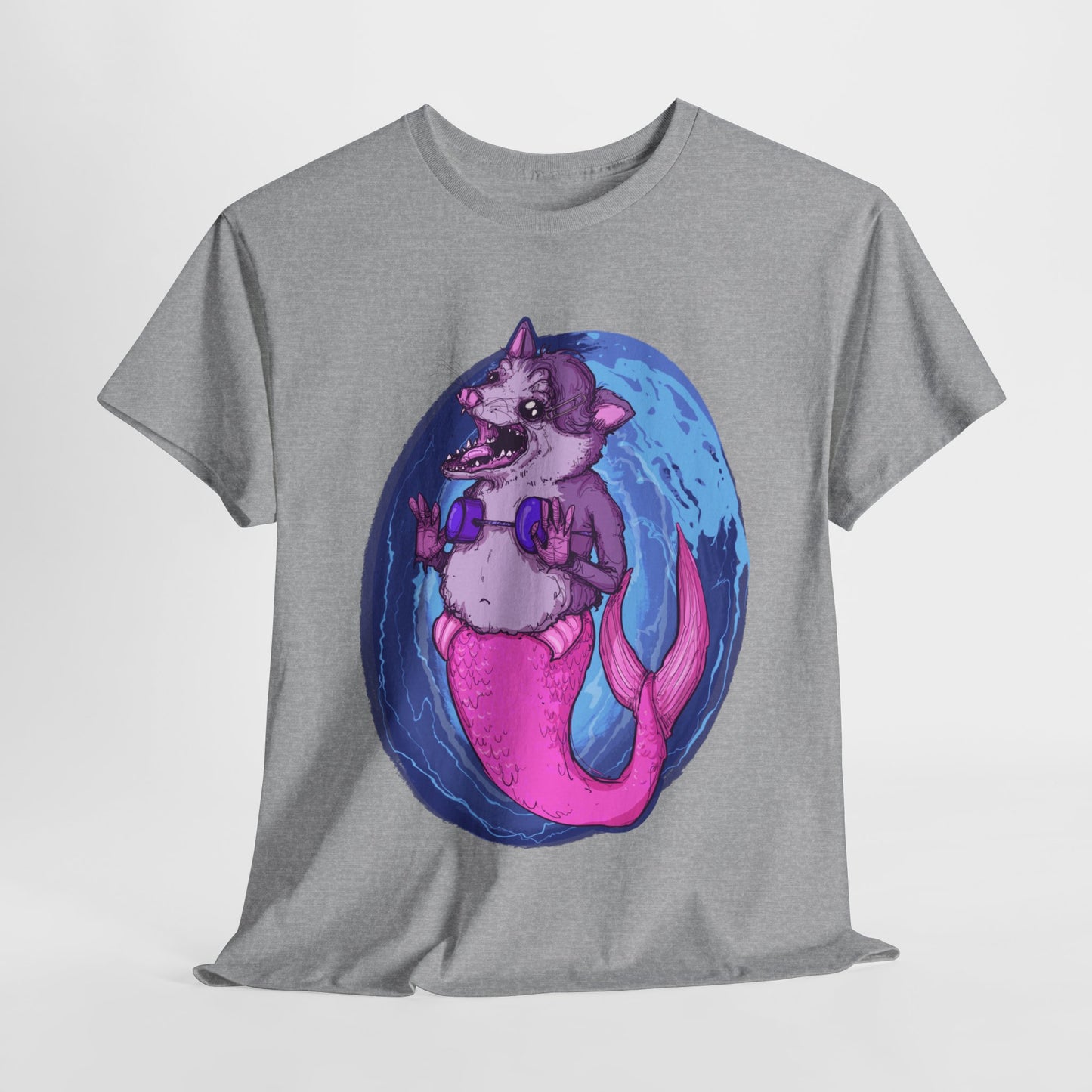 Mermaid Opossum Unisex Heavy Cotton Tee