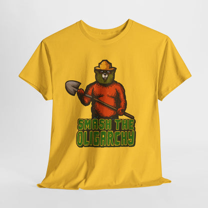 Smash The Oligarchy Bear Unisex Heavy Cotton Tee