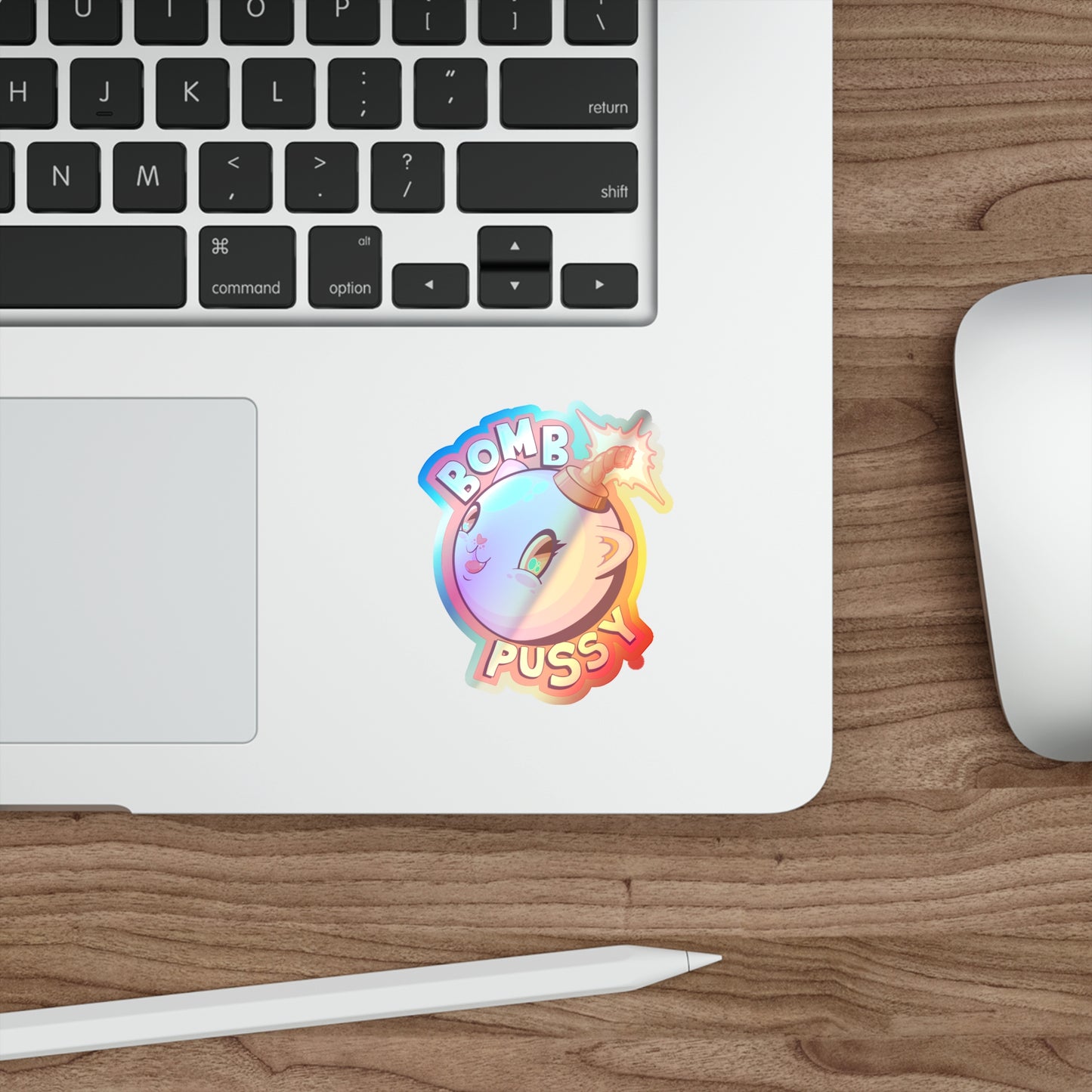 Bomb Pussy Holographic Die-cut Stickers