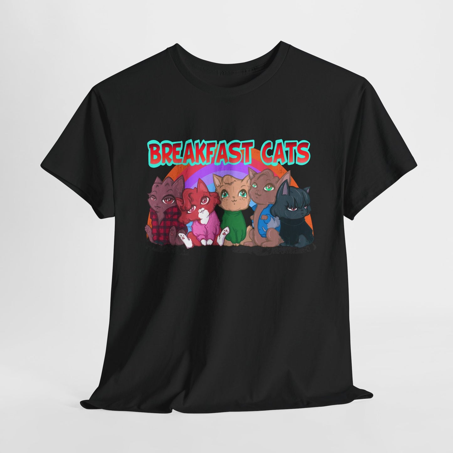 Breakfast Cats Unisex Heavy Cotton Tee