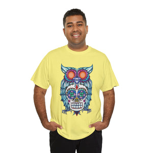 Sugar Skull Owl Unisex Heavy Cotton Tee