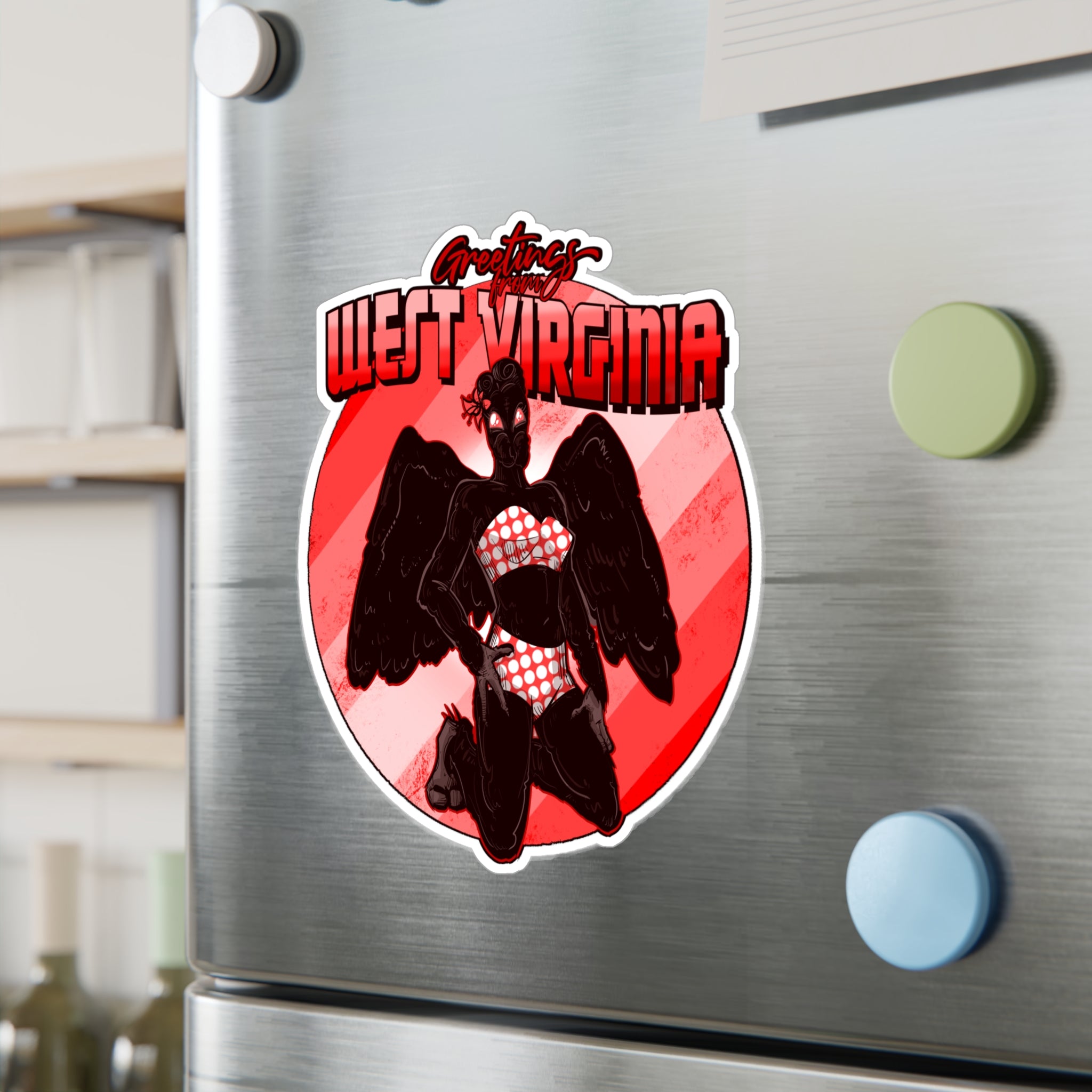 Cryptid Pinup: West Virginia Kiss-Cut Vinyl Decal – Ludwig Van Bacon