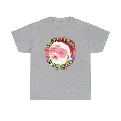 Santa Is Cumming Unisex Heavy Cotton Tee