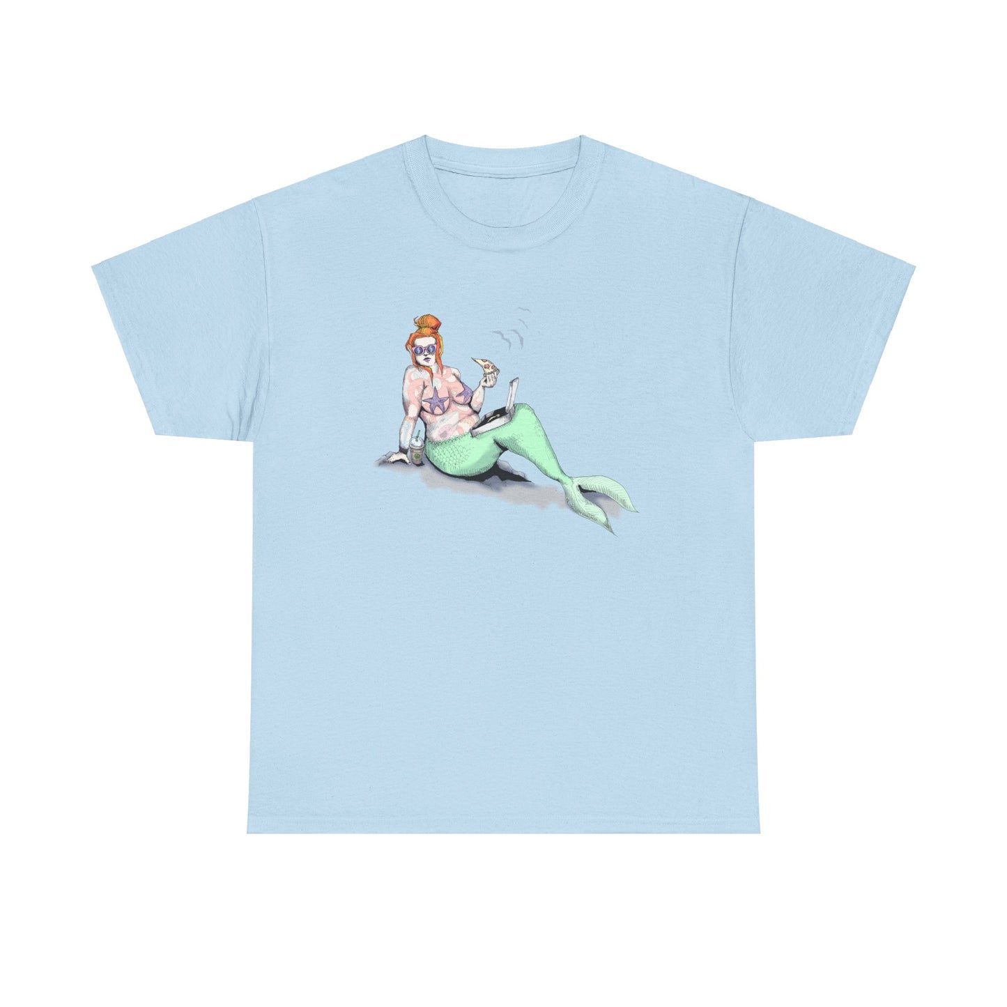 Pizza Mermaid Unisex Heavy Cotton Tee