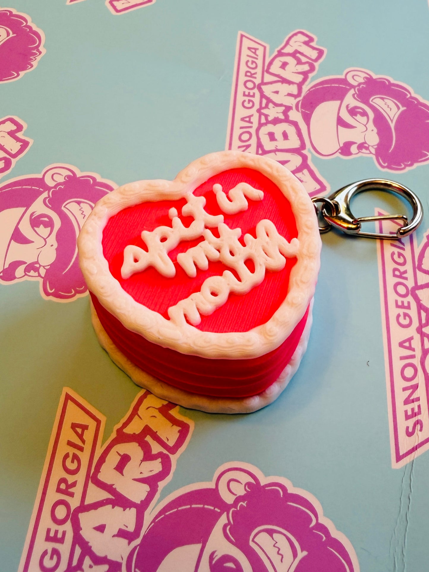 Cake Fidget Clicker Keychain 3D Print