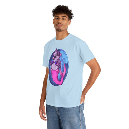 Mermaid Opossum Unisex Heavy Cotton Tee