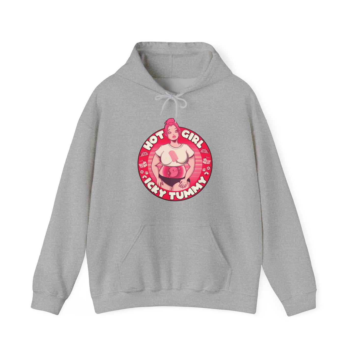 Hot Girl Icky Tummy Unisex Heavy Blend Hooded Sweatshirt