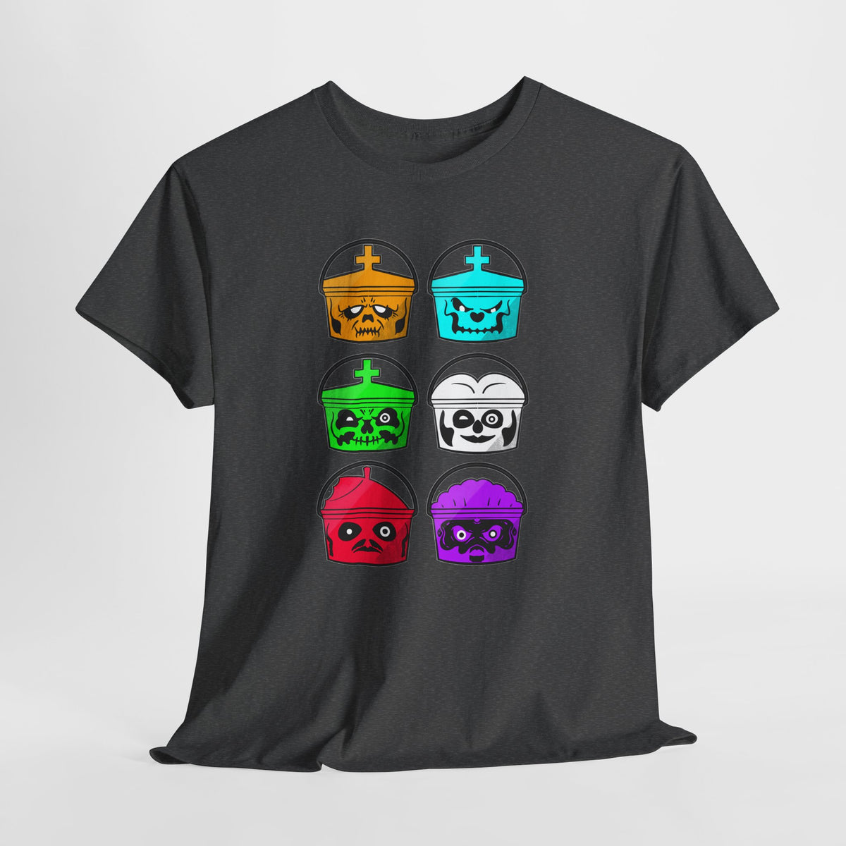 Evil Pope Halloween Pails Unisex Heavy Cotton Tee