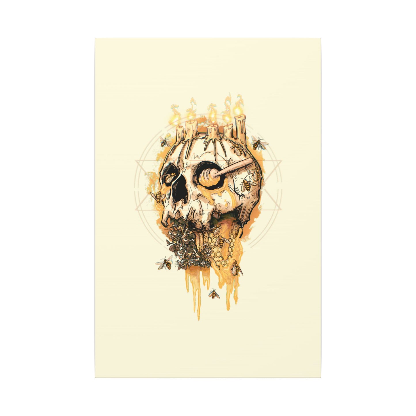 Elemental Skull Honeycore Matte Canvas Stretched