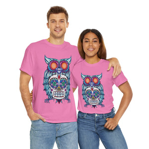 Sugar Skull Owl Unisex Heavy Cotton Tee