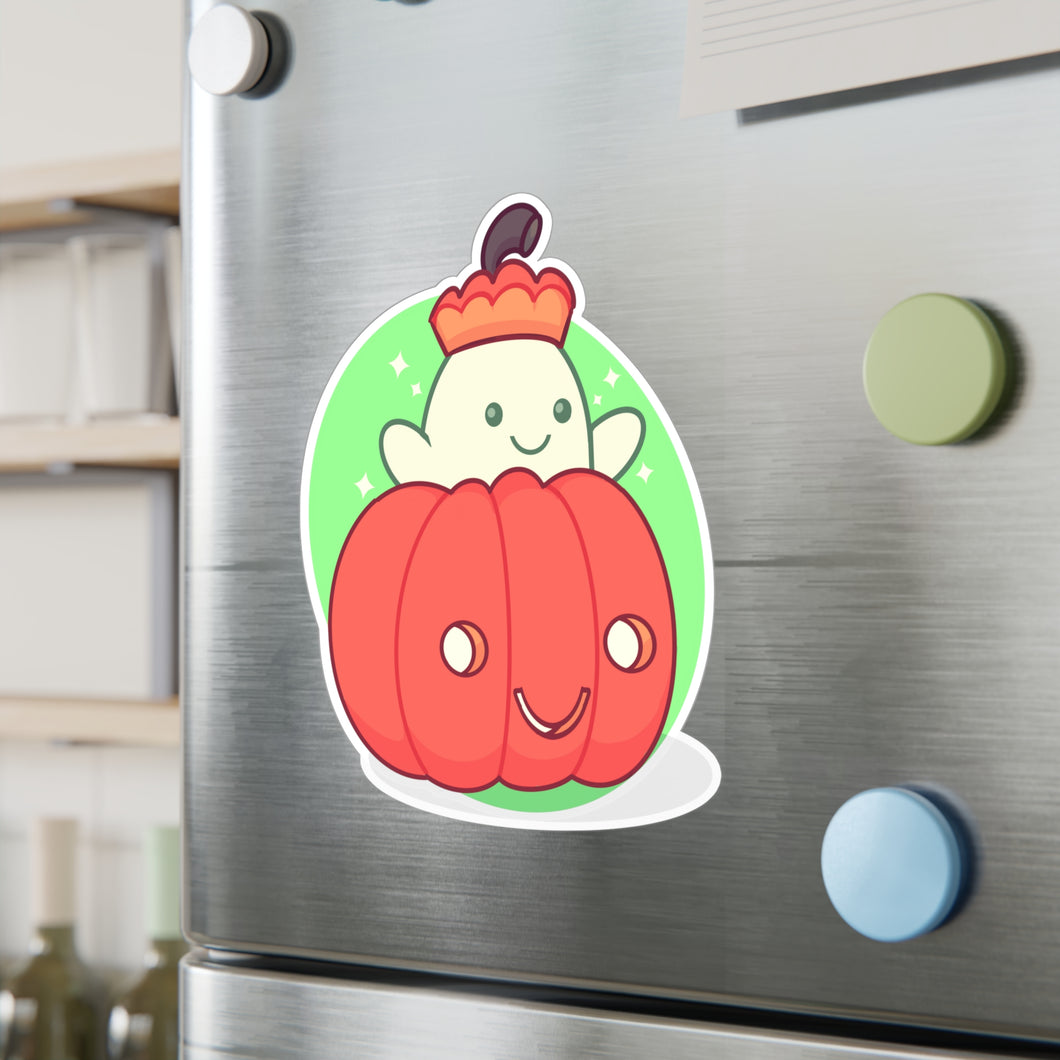 Pumpkin Ghost Kiss-Cut Vinyl Decal