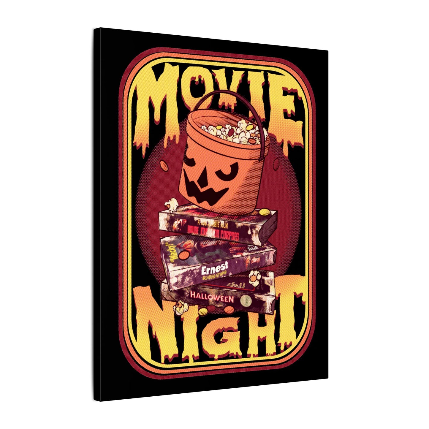 Retro Movie Night Matte Canvas Stretched