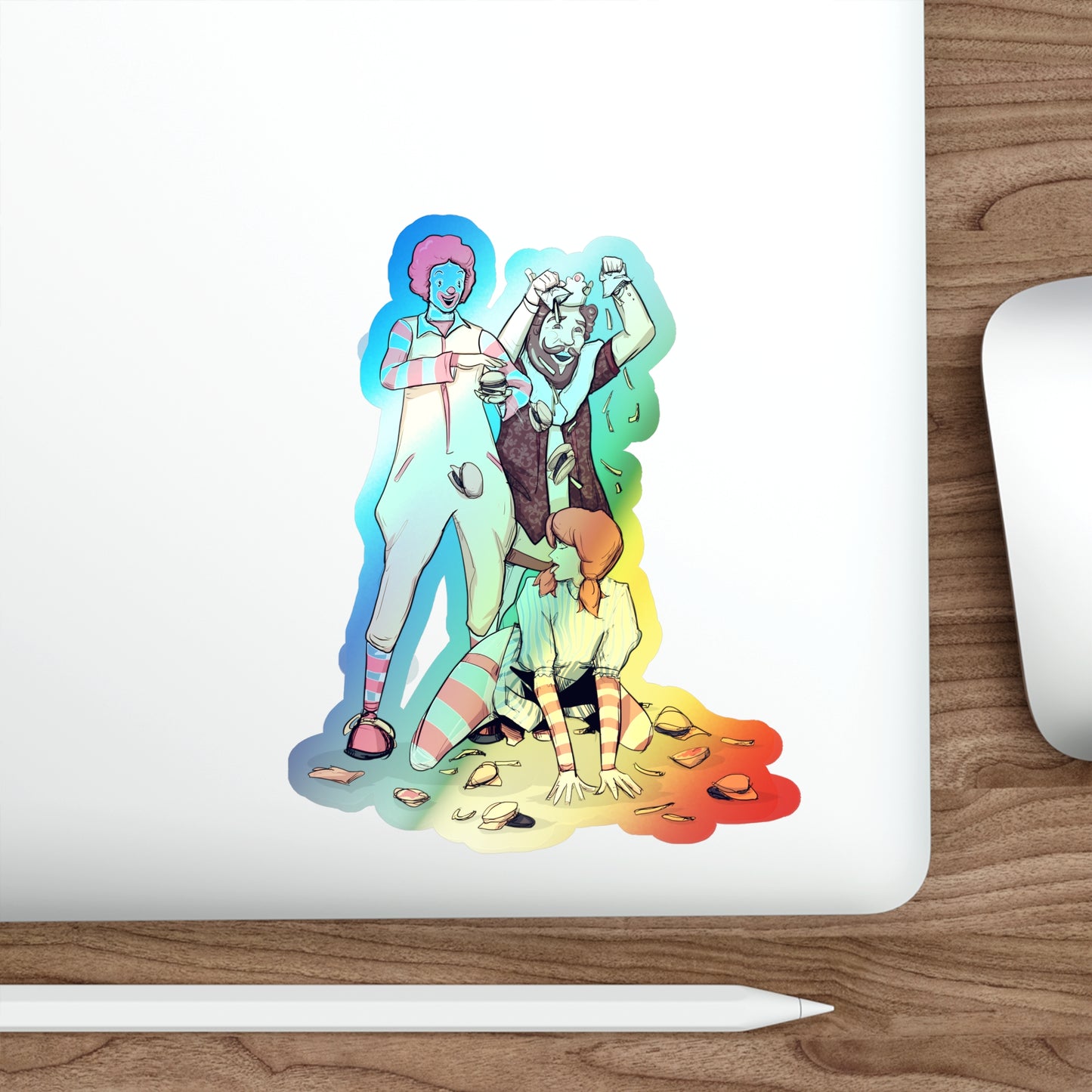 Burgers & Fries Holographic Die-cut Stickers