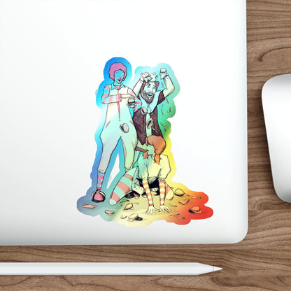 Burgers & Fries Holographic Die-cut Stickers