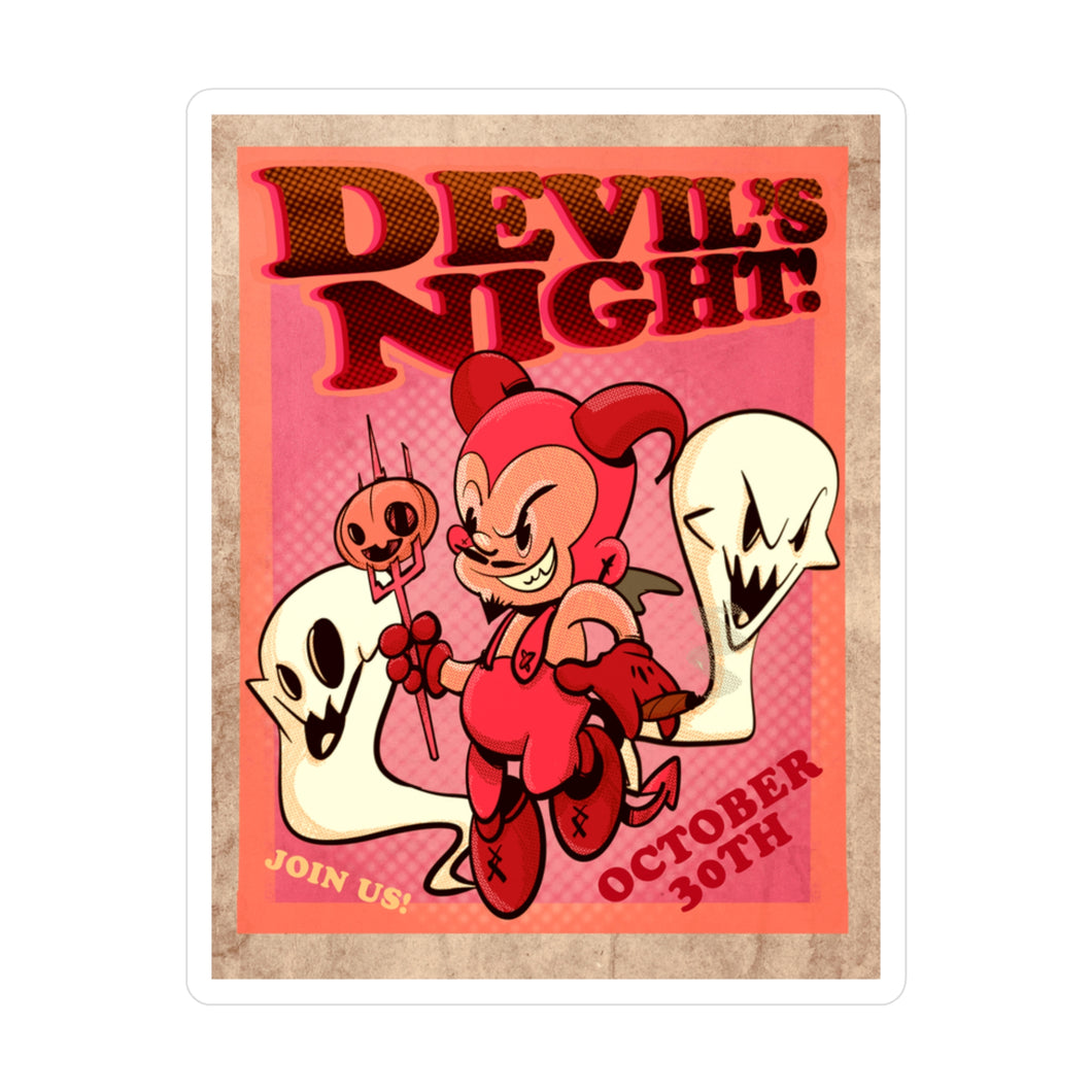 Devil's Night Kiss-Cut Vinyl Decal