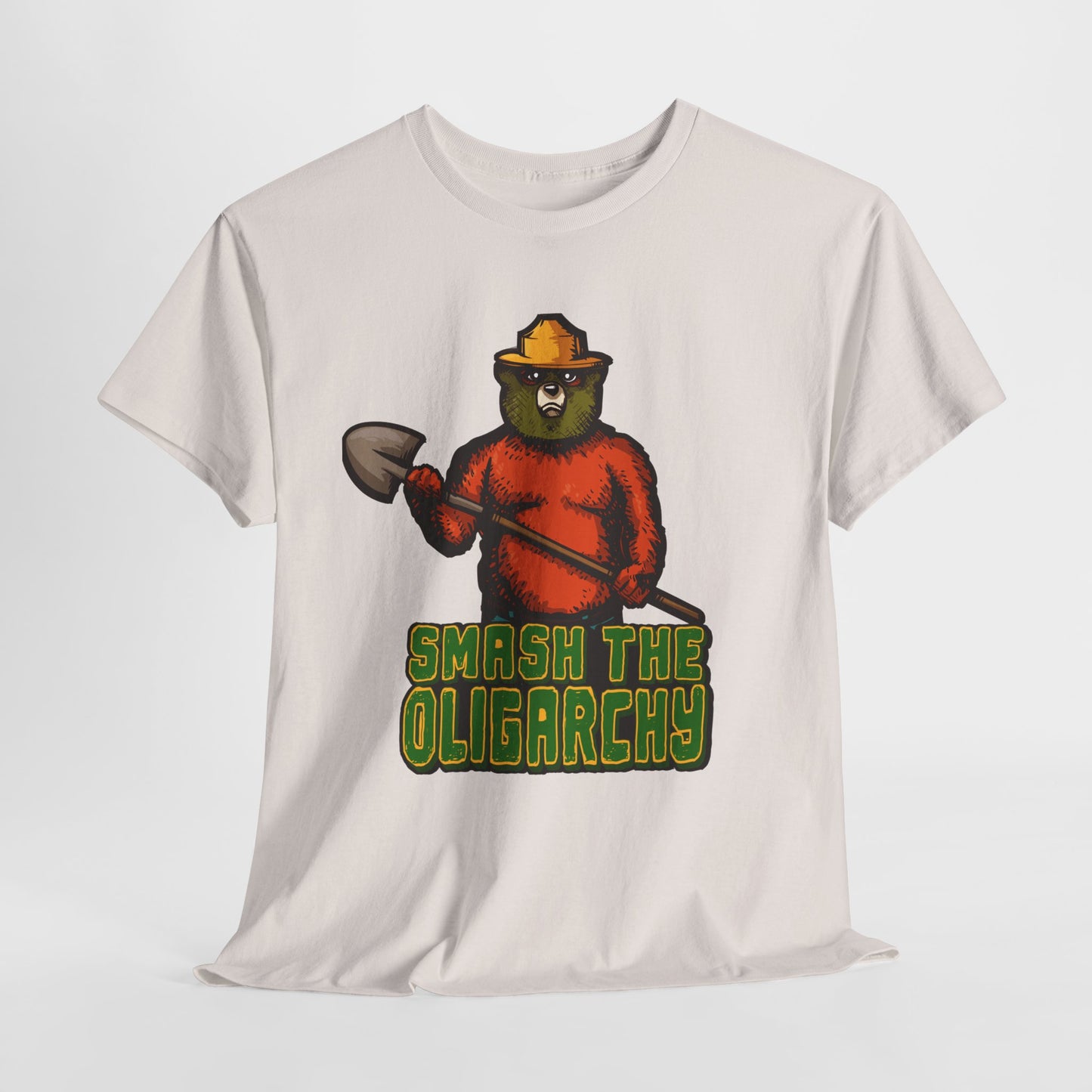 Smash The Oligarchy Bear Unisex Heavy Cotton Tee