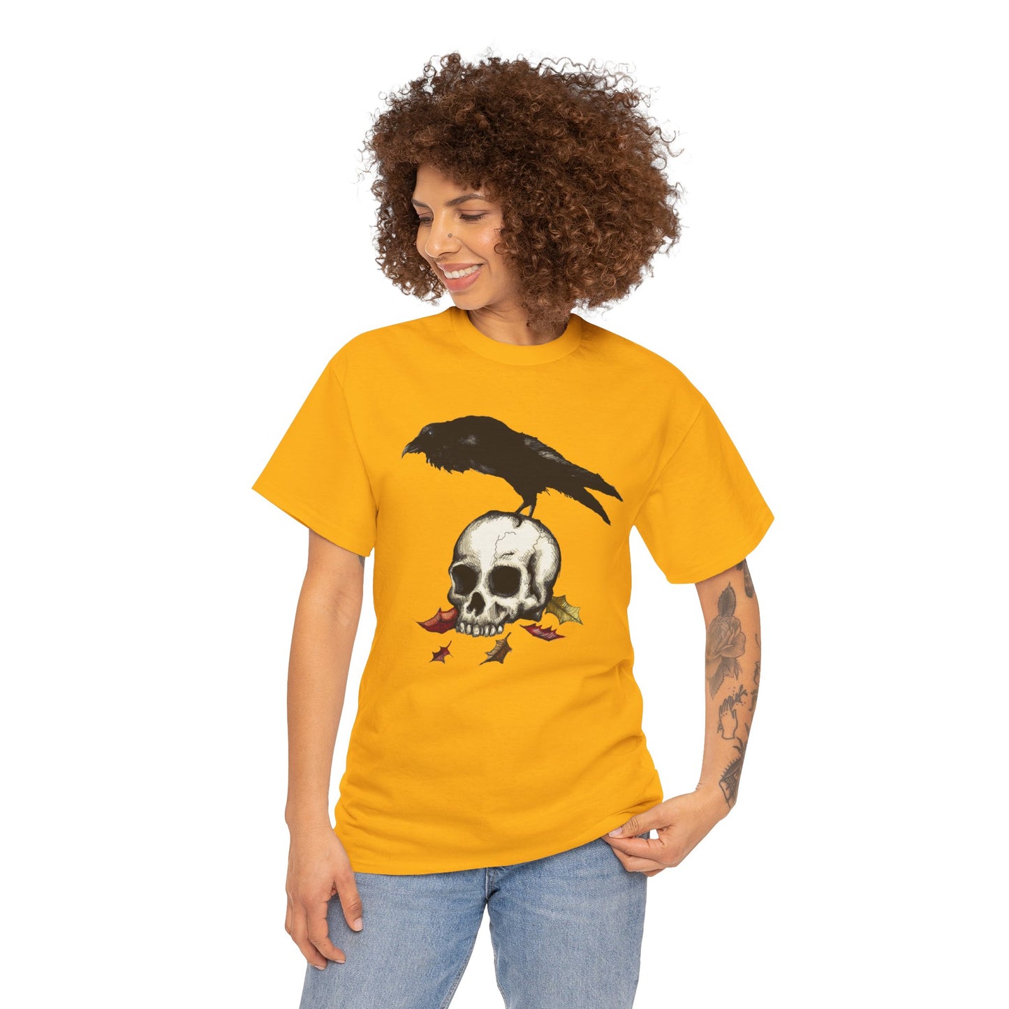 Crow Skull Unisex Heavy Cotton Tee