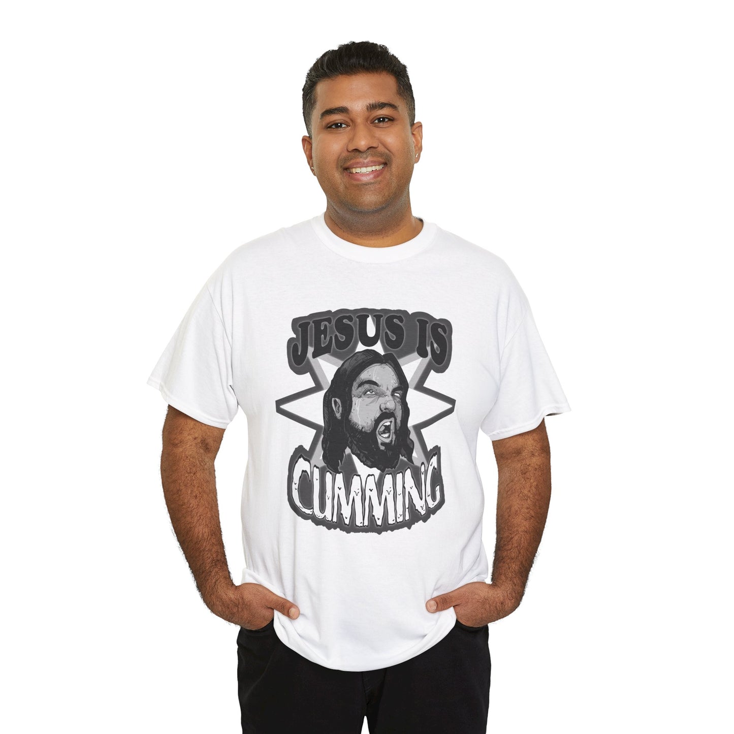 Jesus Is Cumming Unisex Heavy Cotton Tee