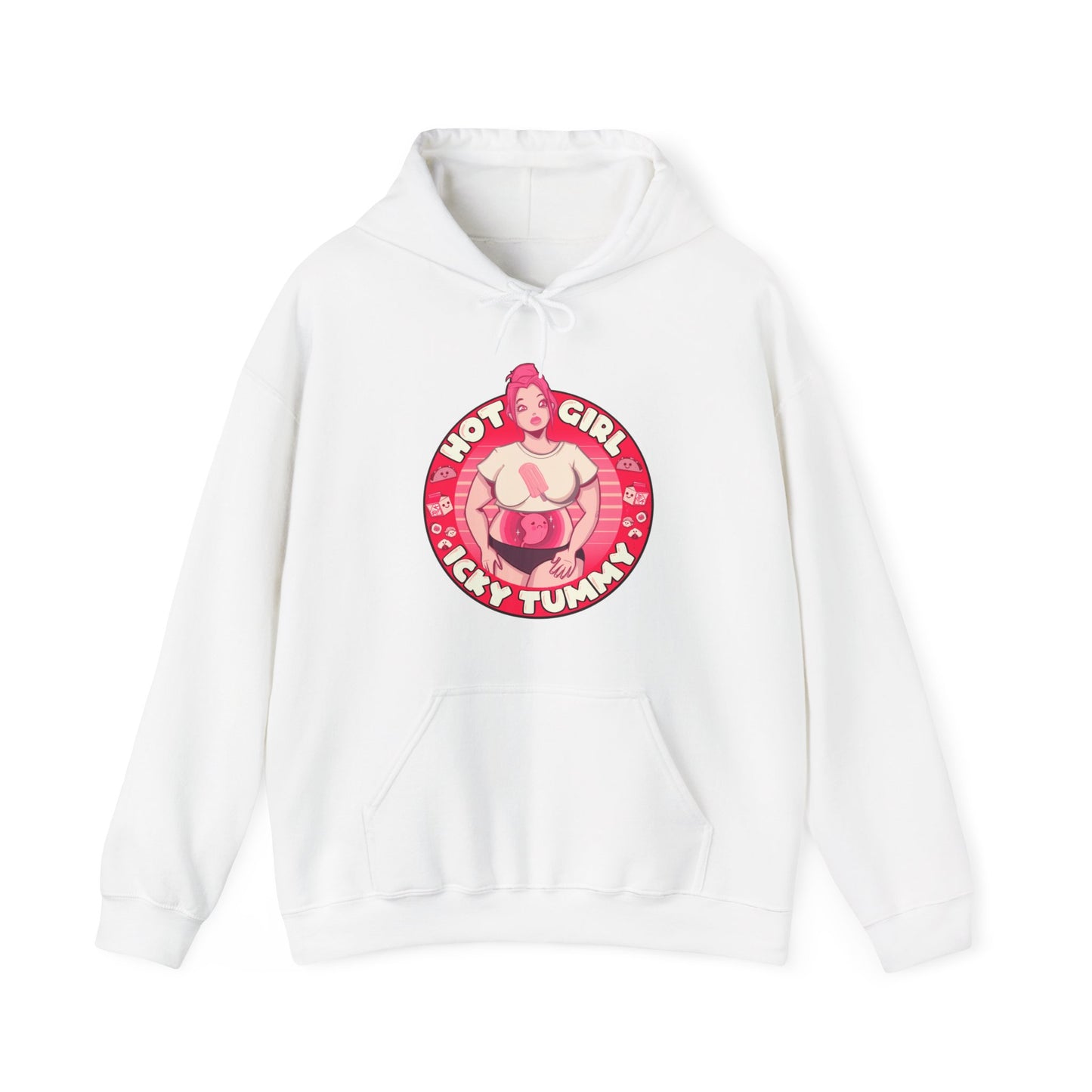 Hot Girl Icky Tummy Unisex Heavy Blend Hooded Sweatshirt