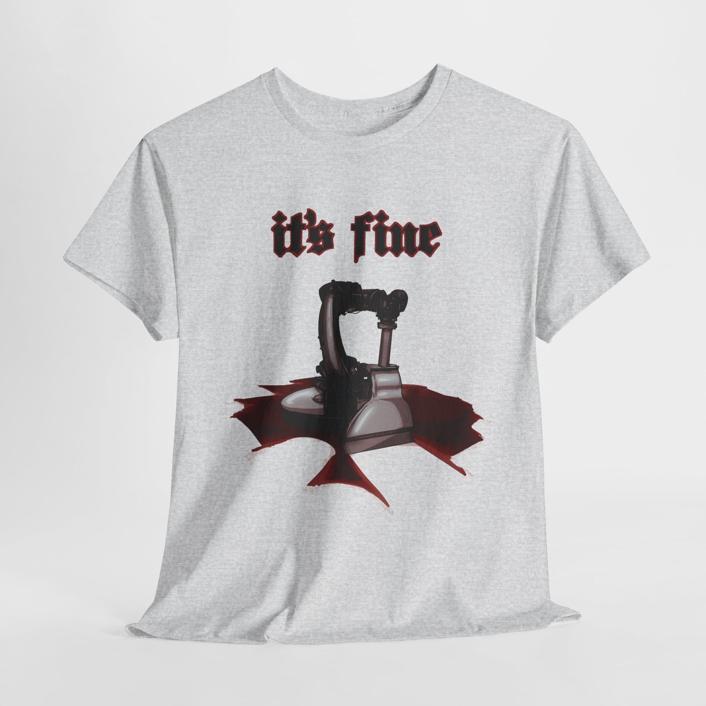 Fluid Leak Robot Unisex Heavy Cotton Tee