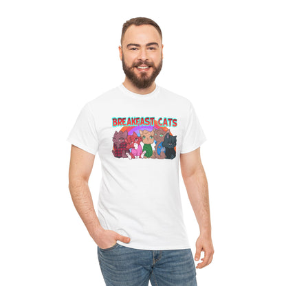 Breakfast Cats Unisex Heavy Cotton Tee