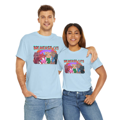 Breakfast Cats Unisex Heavy Cotton Tee