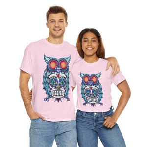 Sugar Skull Owl Unisex Heavy Cotton Tee