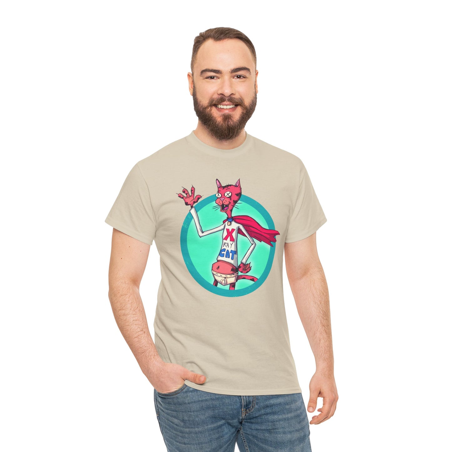 X-Ray Cat Unisex Heavy Cotton Tee