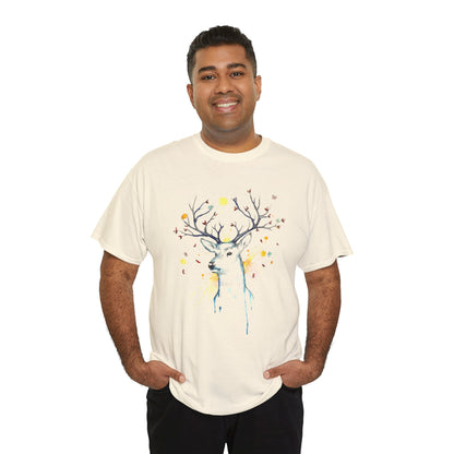 Tree Deer Unisex Heavy Cotton Tee