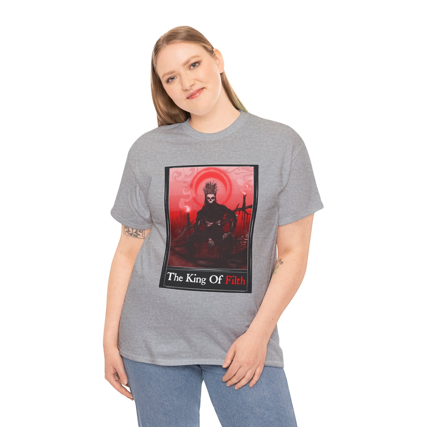 King Of Filth Tarot (Front & Back Print) Unisex Heavy Cotton Tee