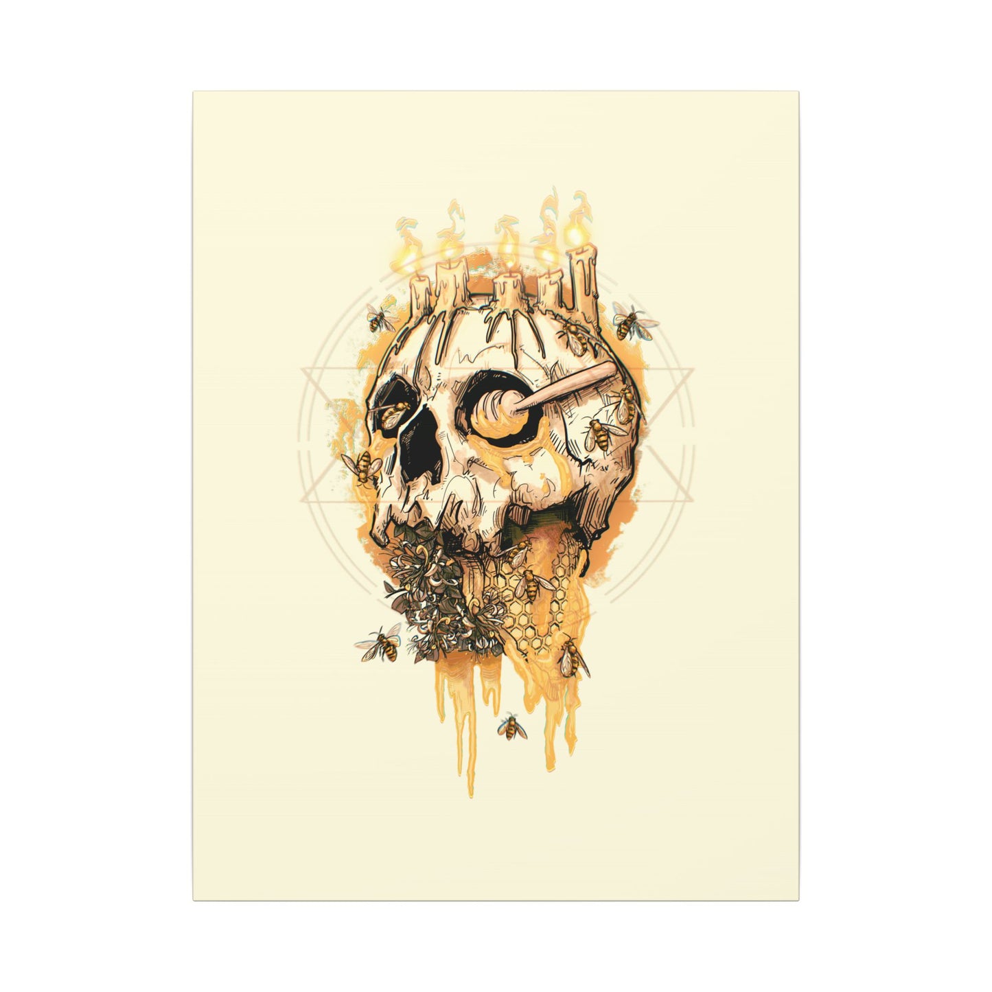 Elemental Skull Honeycore Matte Canvas Stretched