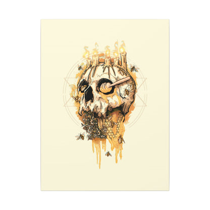 Elemental Skull Honeycore Matte Canvas Stretched