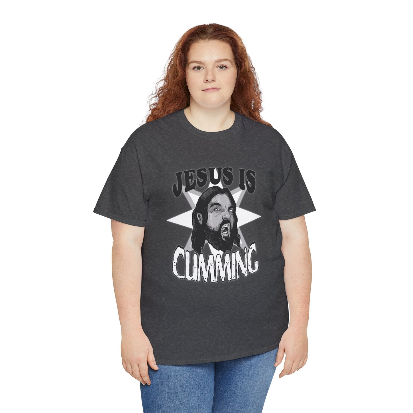 Jesus Is Cumming Unisex Heavy Cotton Tee