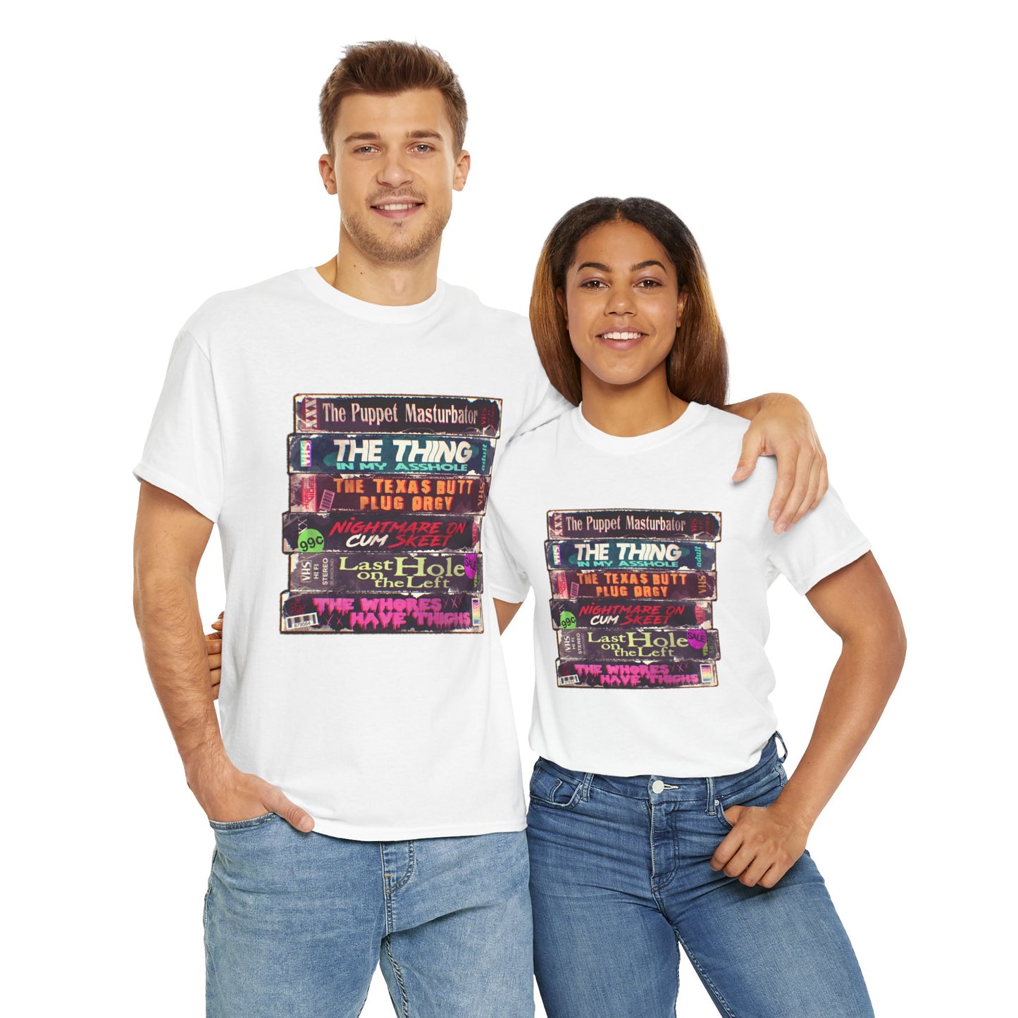 Adult Horror VHS Unisex Heavy Cotton Tee
