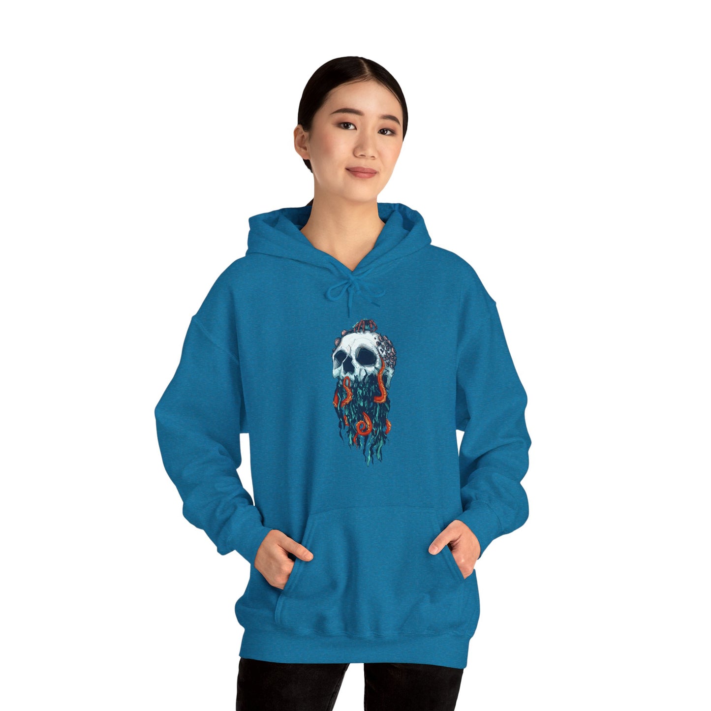 Elemental Skull Ocean Unisex Heavy Blend Hooded Sweatshirt