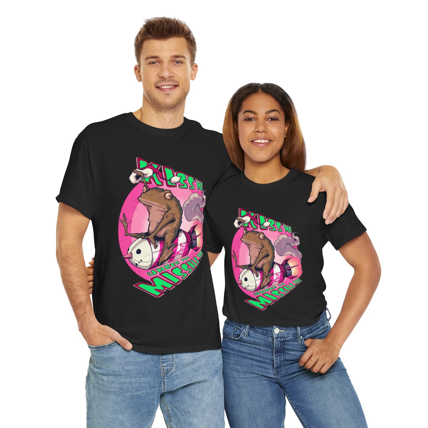 Kiss Me Under The Missile Toad Unisex Heavy Cotton Tee