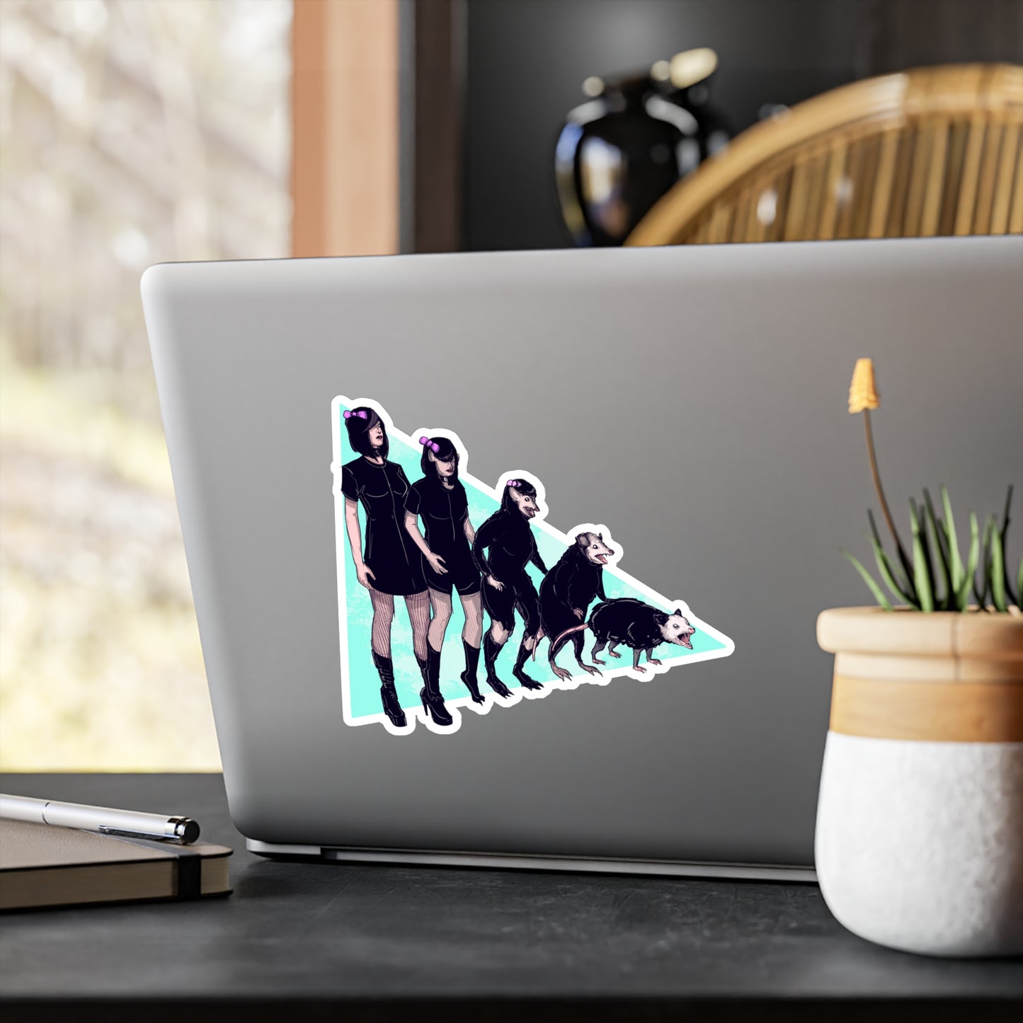 Opossum Girl Kiss-Cut Vinyl Decal