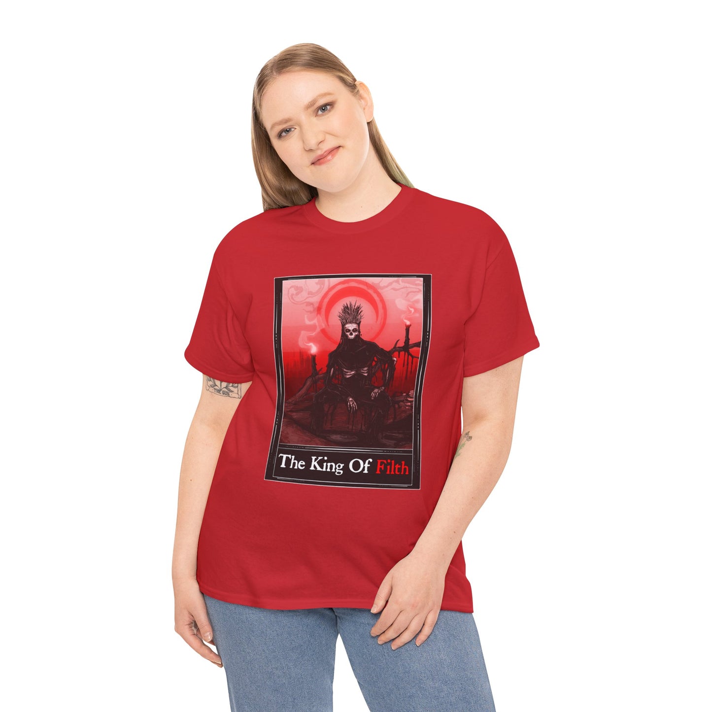 King Of Filth Tarot (Front & Back Print) Unisex Heavy Cotton Tee