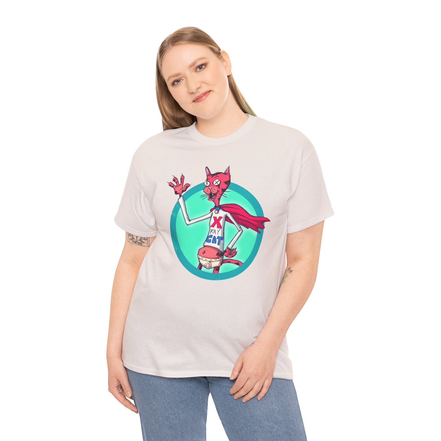X-Ray Cat Unisex Heavy Cotton Tee