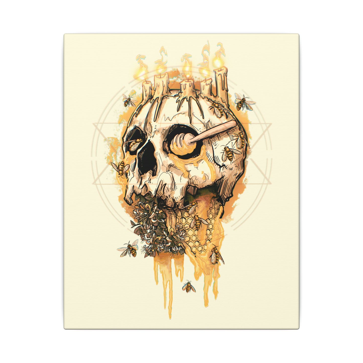 Elemental Skull Honeycore Matte Canvas Stretched