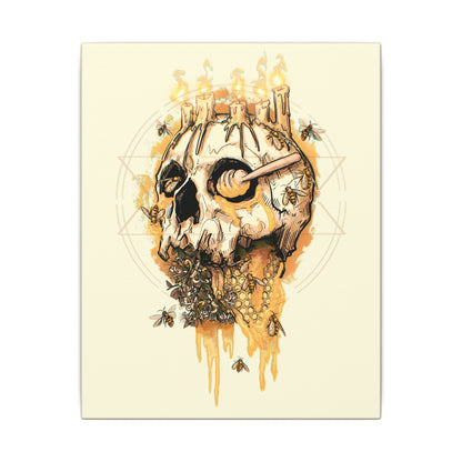 Elemental Skull Honeycore Matte Canvas Stretched