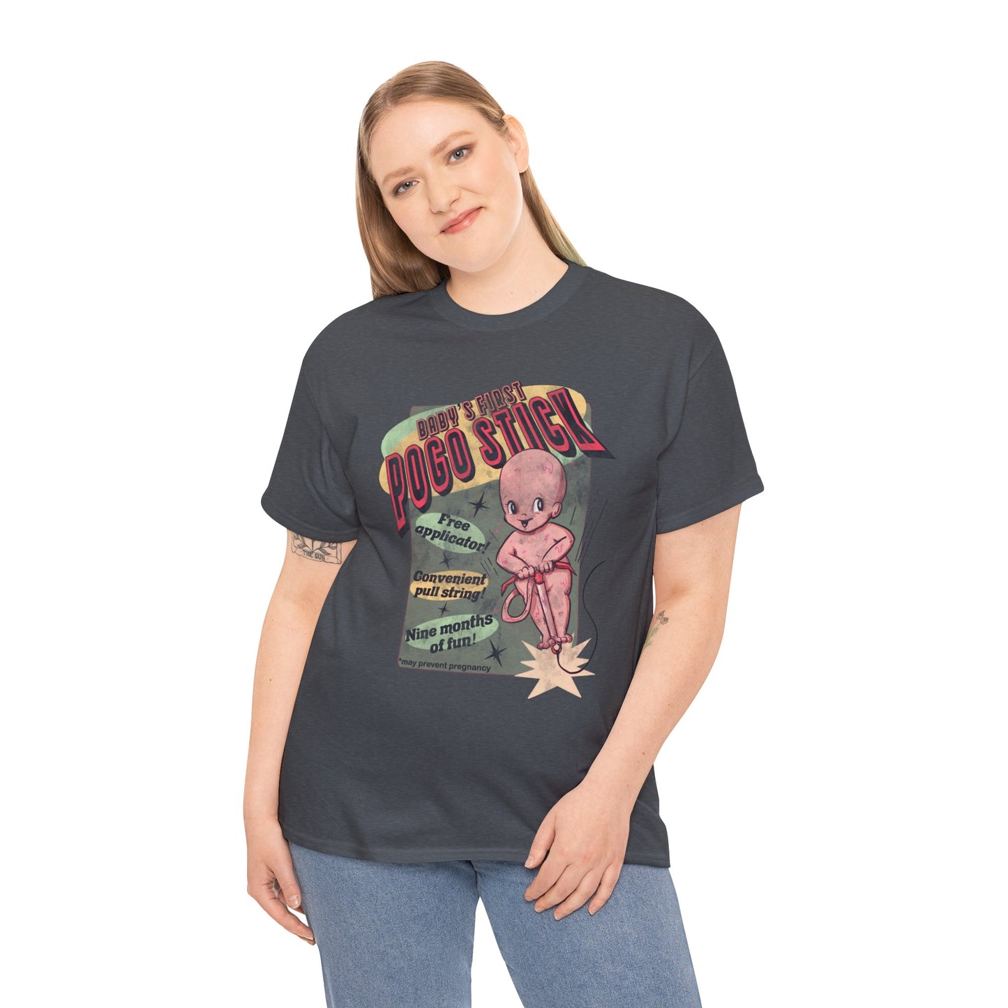 Baby's First Pogo Stick Unisex Heavy Cotton Tee